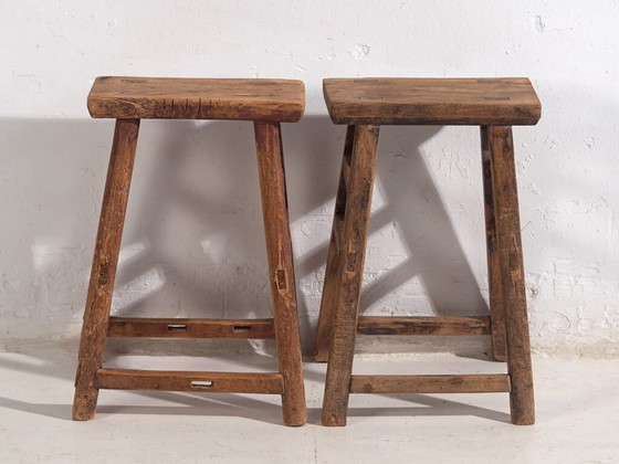 Pair of Antique oriental stools (c.1900) #7 (photo 29 of 34)