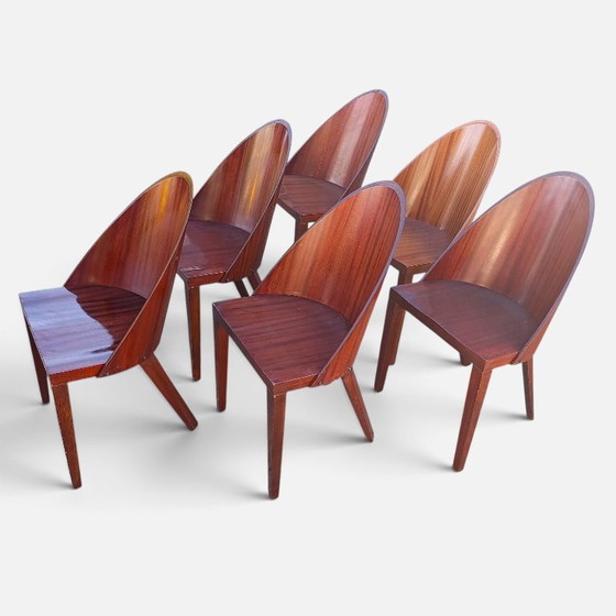 6x Philippe Starck Royal 44 Chair Chair Aleph Driade 1985 – Dining chairs, Wood (photo 4 of 19)