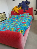 Keith Haring Bretz Lit 2 places Rouge (1.60 X 2.00 Mtr)