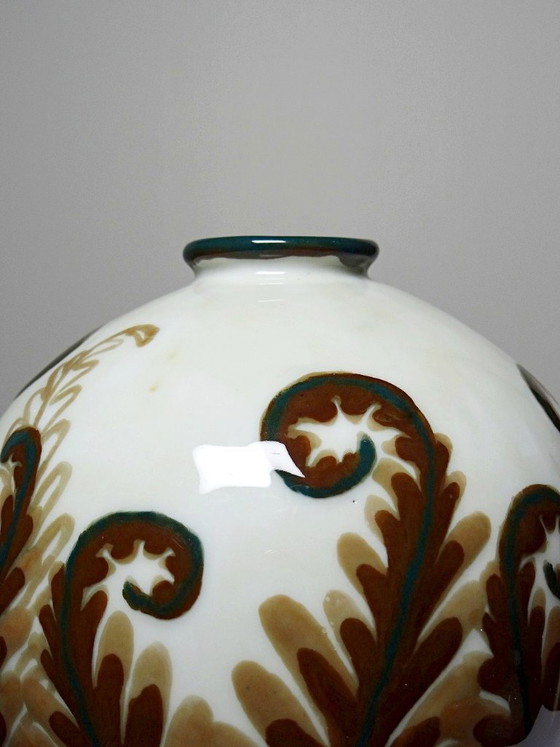 Image 1 of Small Tharaud Limoges porcelain ball vase circa 1920-1940