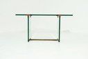 Peter Ghyczy Konsolentisch Modell T30 aus Glas und Messing 1970er Jahre