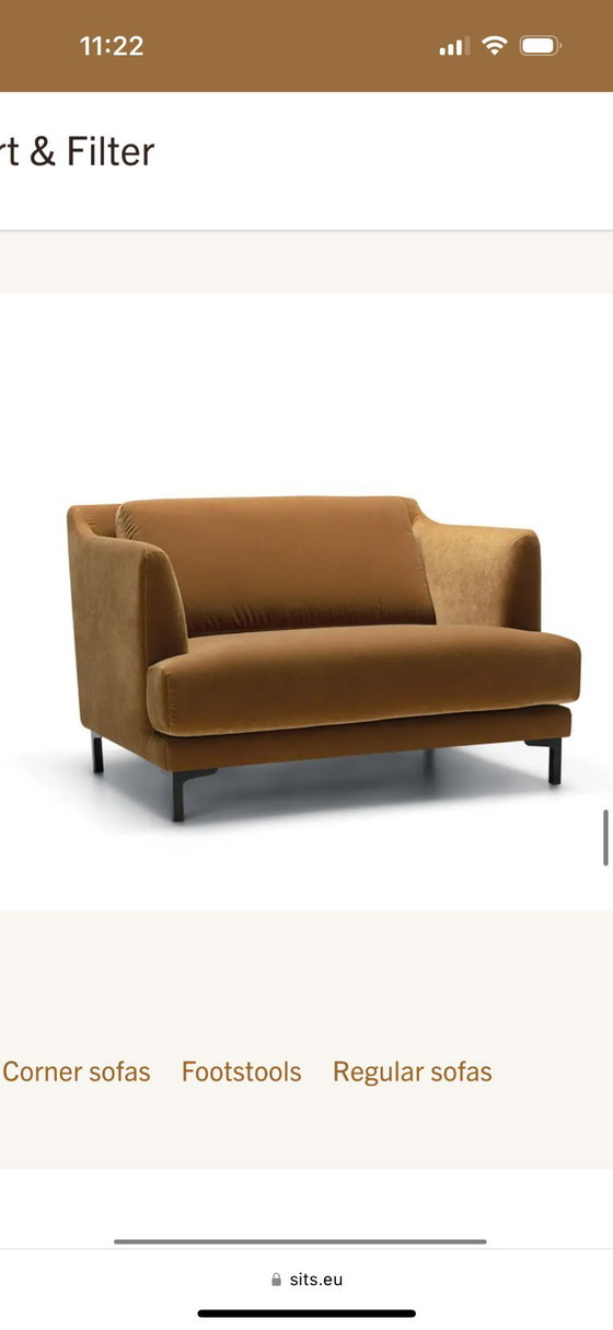 Image 1 of Loveseat Vera in brown velvet