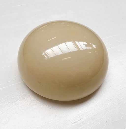 Opaline Glass Beige Ceiling Lamp or Wall Lamp, 1950s