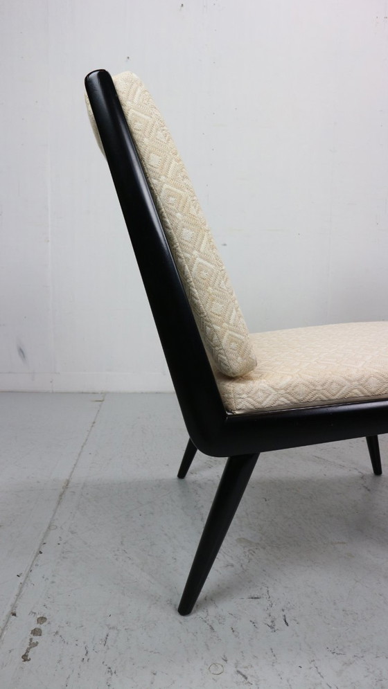 Image 1 of 2x 'Boomerang' H. Mitzlaff, E. Schmidt per Soloform, sedie a sdraio bouclé, 1953