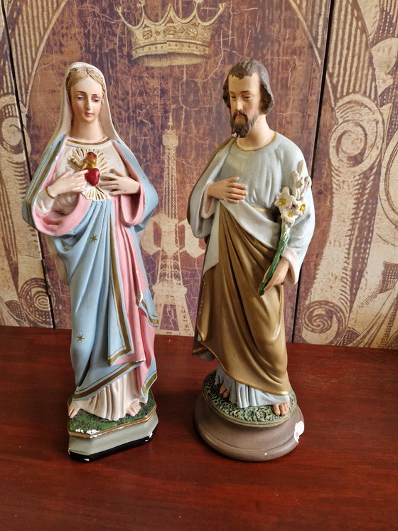 Image 1 of Joseph and Mary statues 36 cm