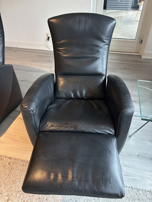 2 zwart leren JORI fauteuils