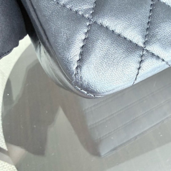 Image 1 of Chanel Medium Flap Vintage - Quilted Lambskin Black Gold Hardware Series 1
