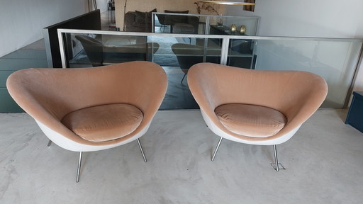 Molteni & C Fauteuils Gio Ponti Fluweel Leer