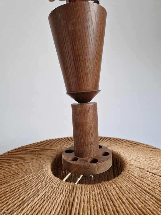 Image 1 of Vintage grote Temde Design hanglamp sisal - teak - mooi!