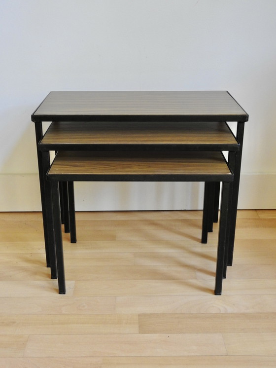 Image 1 of Set Side Tables 1960s Design - Double Sided Leaf