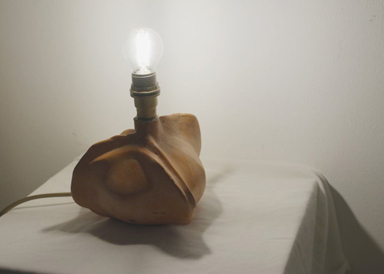 Image 1 of Lámpara de cerámica Tim Orr con base de terracota biomórfica, lámpara de mesa orgánica escultural