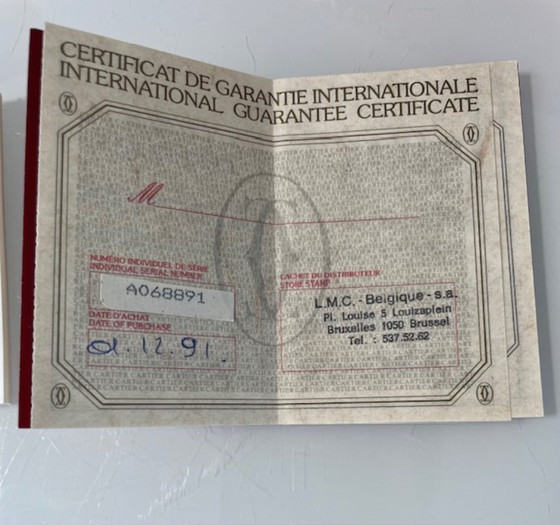 Image 1 of Penna a sfera Cartier Must Santos – Nuova, in platino, completa