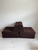 Canapé-lit vintage Daybed Brown Rib 70s