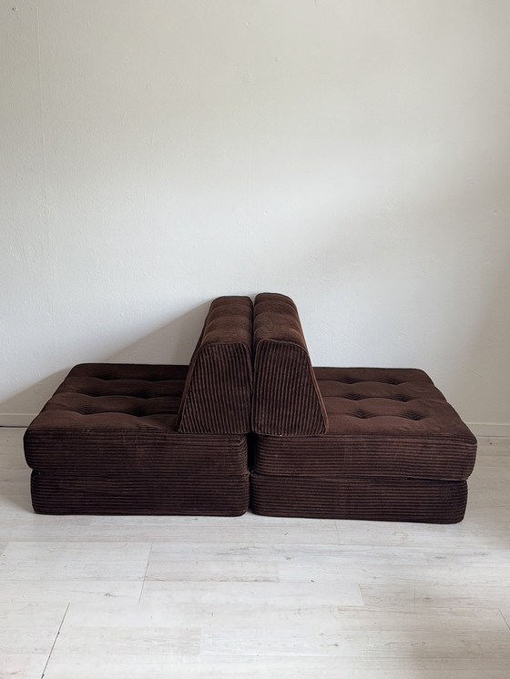 Image 1 of Canapé-lit vintage Daybed Brown Rib 70s