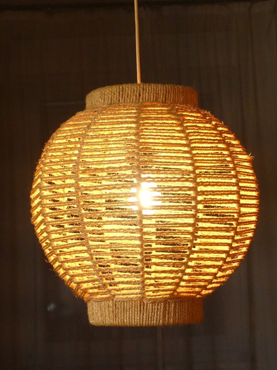 Deckenleuchte Sisal groß Kugel 50er jahre uk1aeb – Deckenleuchten, Metall, Stoff (photo 2 of 12)