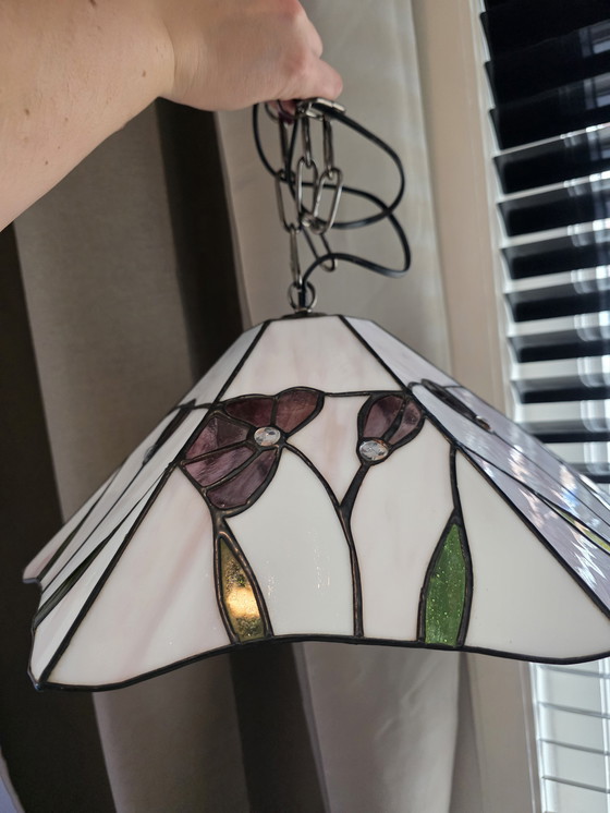 Image 1 of Suspension Tiffany à motif de tulipe