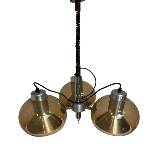 Suspension champignon avec trois sphères - Space Age / Pop Art - Avec cordon d'alimentation réglable et baldaquin - Fumé