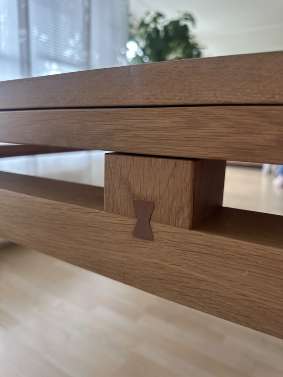 Image 1 of Roche Bobois eettafel set met 6 lederen stoelen