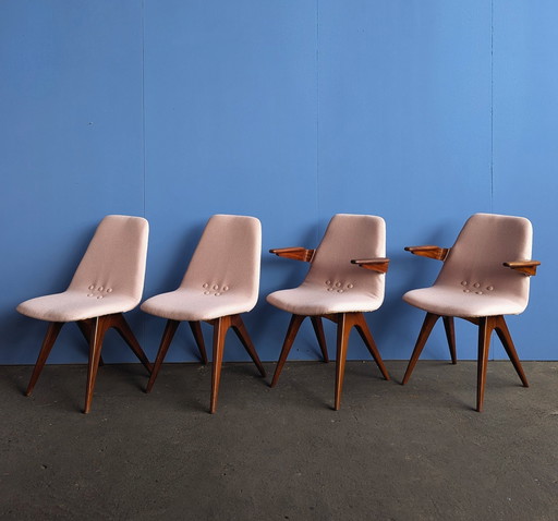 4x sillas de comedor vintage de teca G.J. van Os Culemborg