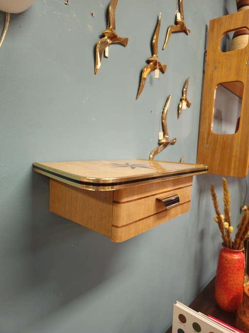 Vintage Schwebender Wandschrank Nachttisch Kleiner Schrank – wandkast, Wood