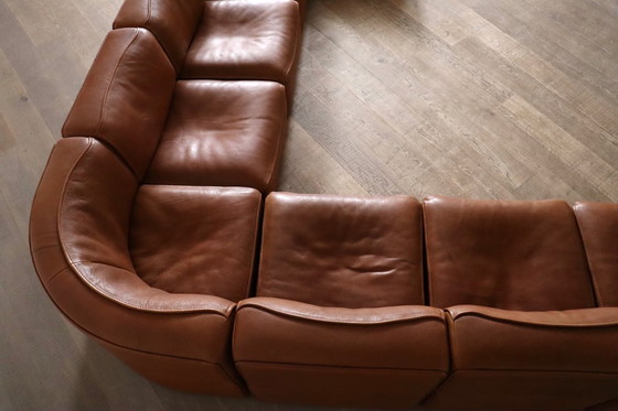 Image 1 of De Sede DS 15 XL Modular leather Sofa, Switzerland 1970s