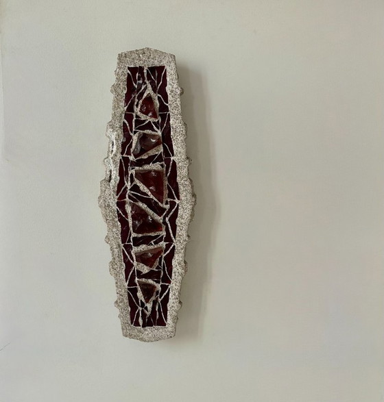 Image 1 of Applique da parete XL "in vetro colorato", vetro e cemento, Svezia, 1950