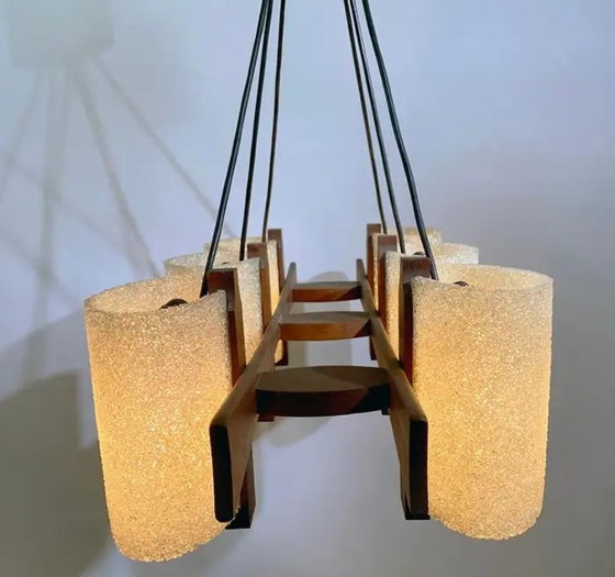 Image 1 of Lampadario scandinavo vintage, 6 luci, 1960
