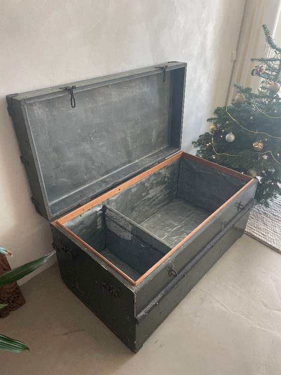 Image 1 of Grote vintage scheepskoffer/hutkoffer 