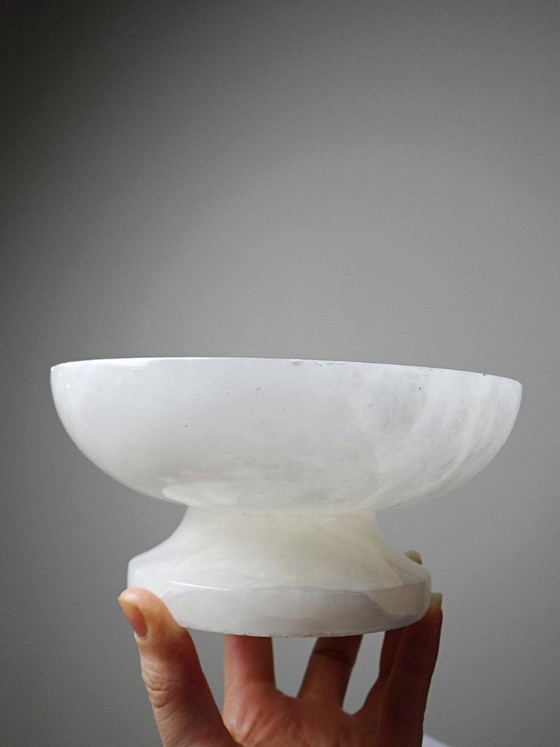 Image 1 of Vintage white alabaster bowl or trinket dish, Italy, 1960s-1970s