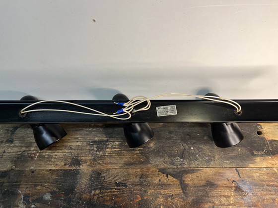 Image 1 of Black Vintage post modern Phase Madrid three spotlight ceiling lamp