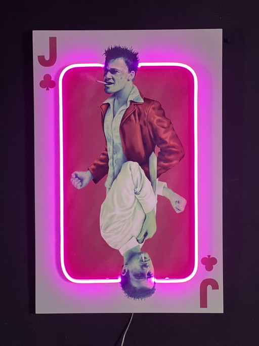 Lámpara LED de pared PopArt rosa con diseño de club de lucha de LedMansion