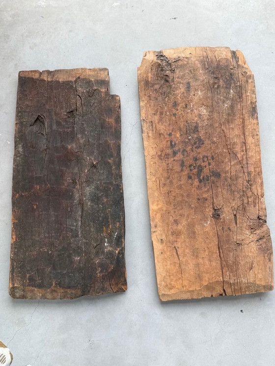 Image 1 of 2x Decorative authentic wooden shelves