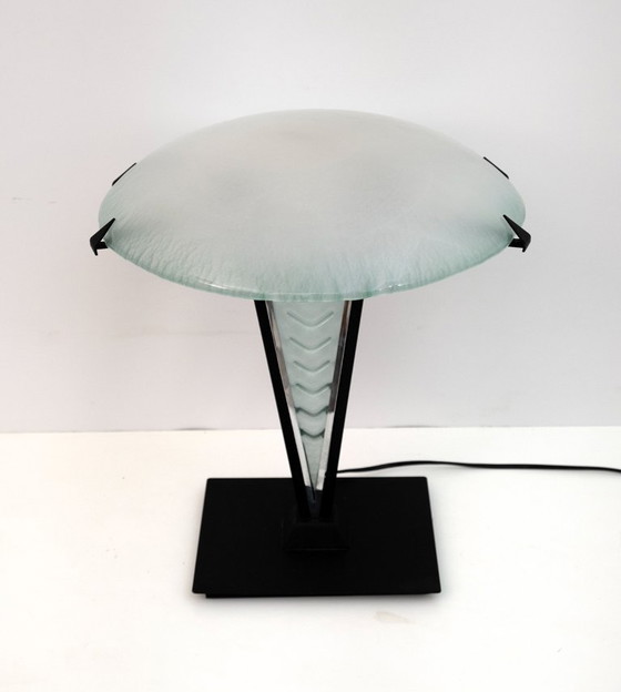 Image 1 of Post Modern Italian Murano Glass Mushroom Table Lamp, 1980s