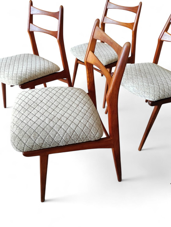 Image 1 of Vintage set of 4 teak dining chairs, Habeo