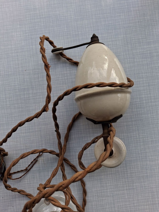 Lampada a sospensione antica sali e scendi – Lampade a sospensione, Porcellana, Ottone (photo 8 of 9)