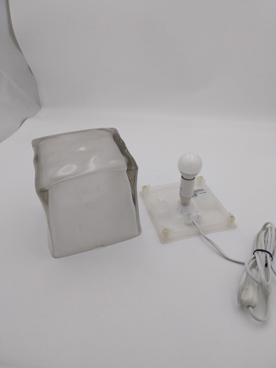 1x 1990's IKEA Iviken Ice Cube Table lamp – Glass, Plastic (photo 6 of 7)