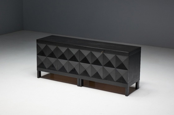 Image 1 of Brutalistisch De Coene-dressoir in gebeitst eikenhout, België, jaren 70