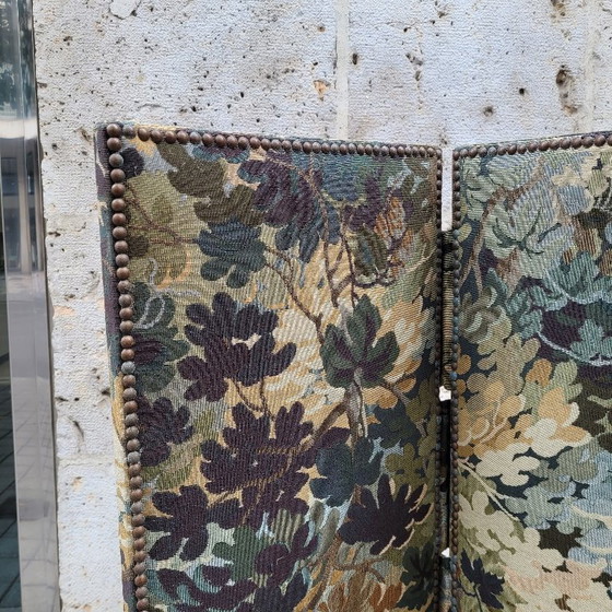 Image 1 of Paravento a tre pannelli, rivestito in stile Verdure, anni '50 – Francia