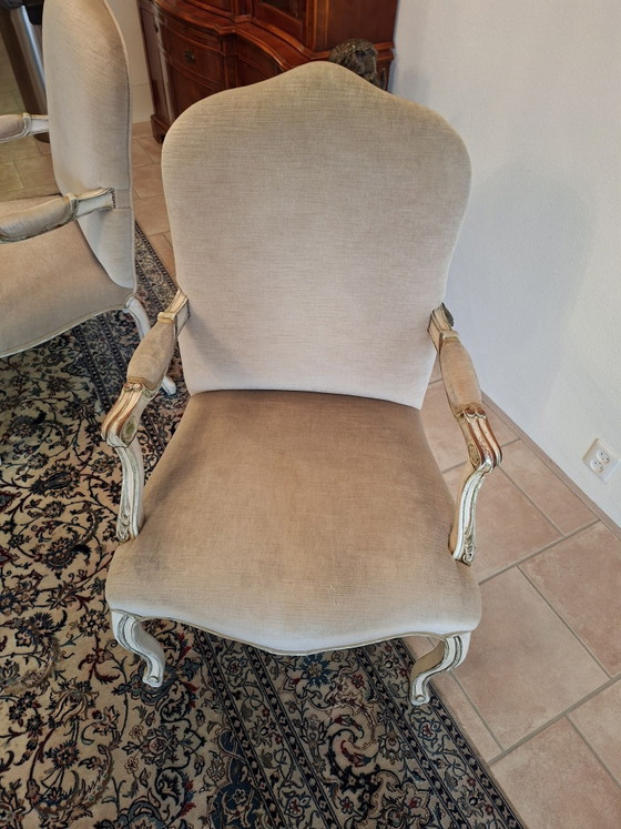 4 eetkamerstoelen, Textiel, Hout, Beige (foto 5 van 6)