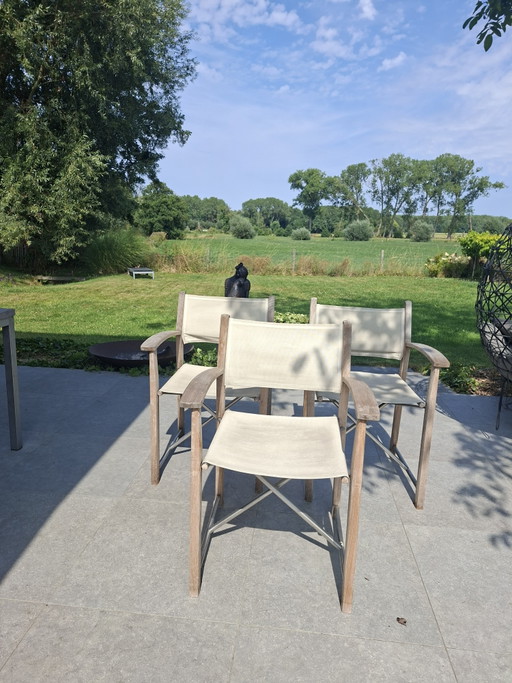 Set of 6 Gloster Garden Chairs – Teak & Stainless Steel – tuinstoelen, rvs, Wood