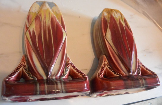 Image 1 of Thulin Pottery - 2 vases - #277 - Earthenware - Pair of Art Deco Vases