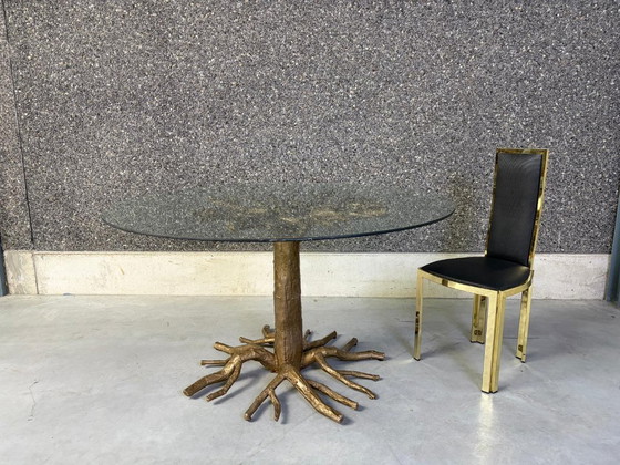 Mesa de comedor con forma de rama de árbol, década de 1980. – Mesas de comedor, Glass, Metal (photo 12 of 16)