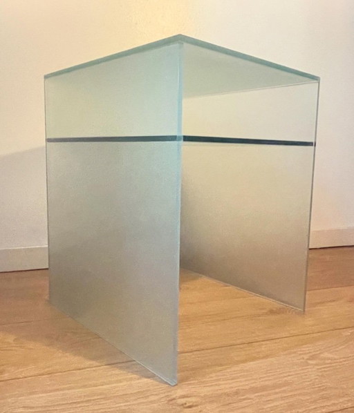 Frosted glass corner table