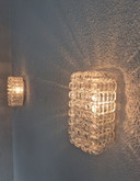 Set aus 3 ERCO 54 090 Blasenglas Wandleuchten, deutsche Mid-Century Modern aus den 1960er Jahren