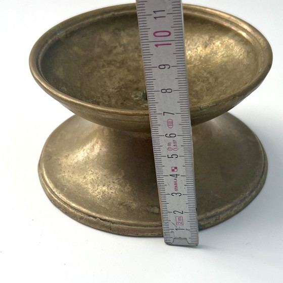 Image 1 of Vintage brass candlestick – 1960s – solid – chalice shape