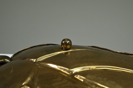 Image 1 of Obstschale aus Messing in Blattform, Europa der 1970er Jahre.