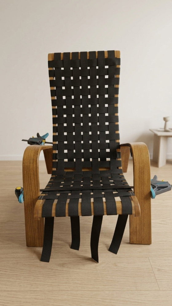 Paar houten fauteuils uit het midden van de 20e eeuw, jaren 1950, Tsjechoslowakije, 68 × 90 × 100 cm – Wood (photo 8 of 9)