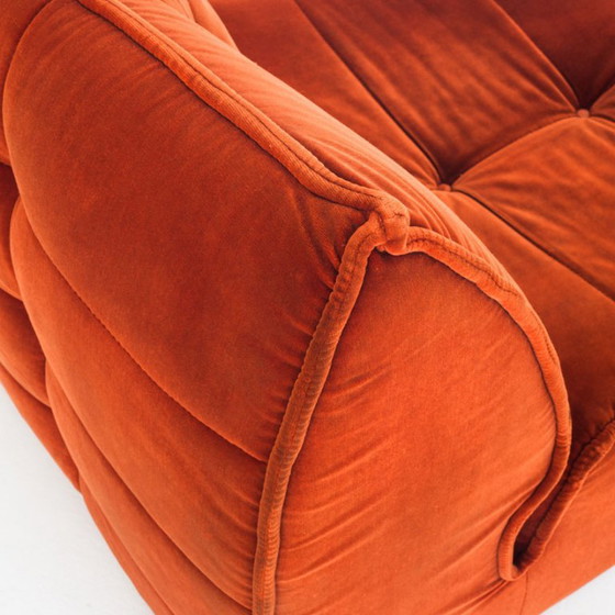 Fauteuil lounge vintage en velours. Distribué par Cinna. France, années 1980. – Velvet (photo 11 of 12)