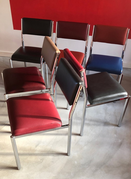 6X Chaises de salle à manger 1970