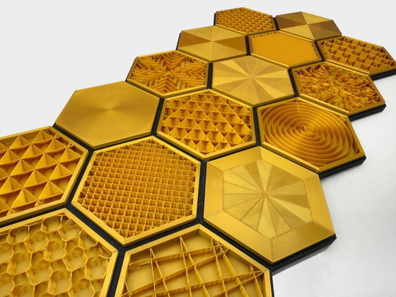 Image 1 of Miel doré - ensemble de 3 tableaux muraux